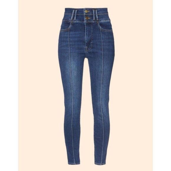 Frame Le Catroux Authentic Blue High Rise Skinny Jeans Denim 25 - Picture 1 of 7